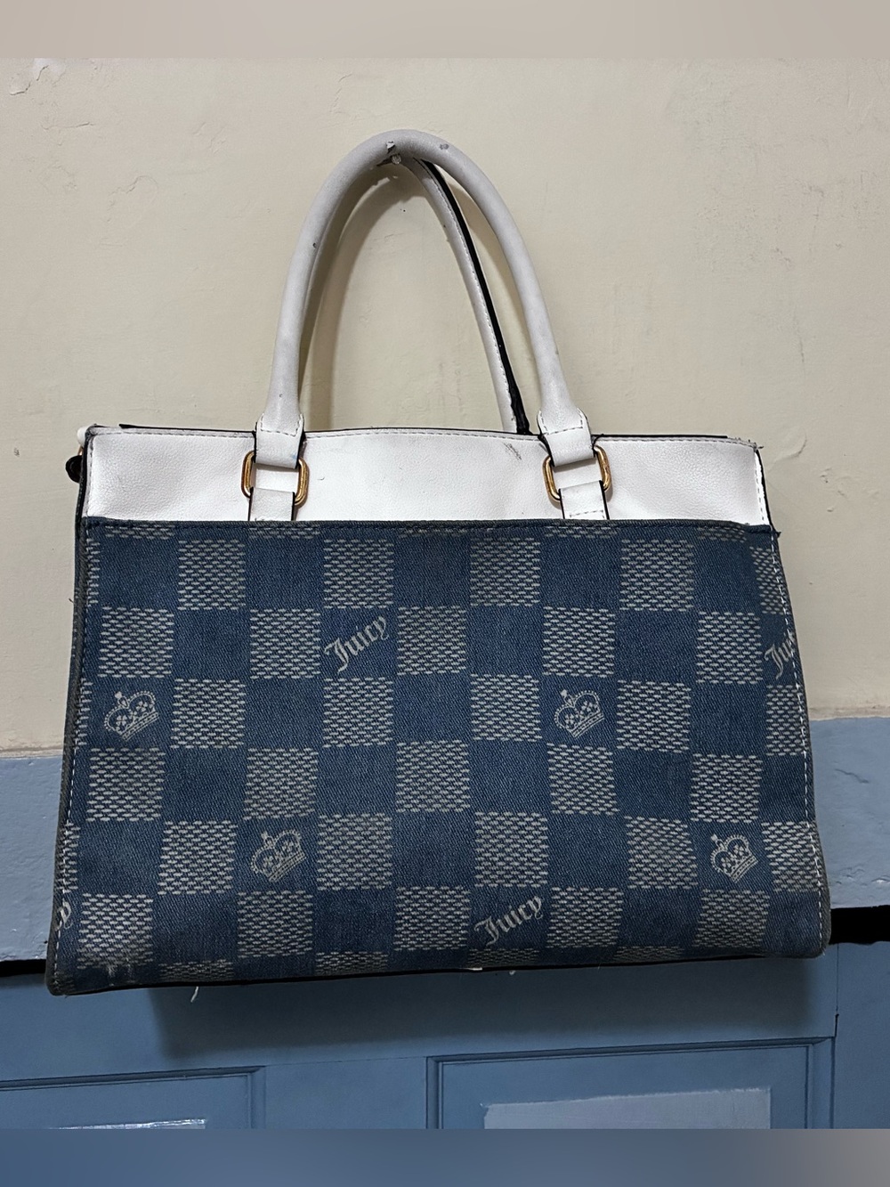 Juicy Couture Miss Independent Denim Tote Bag in Medium Wash - Picture 2 of 2